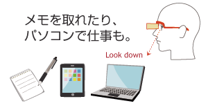 目線だけ下に!