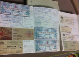 Theater Tickets and memo while in Rusia